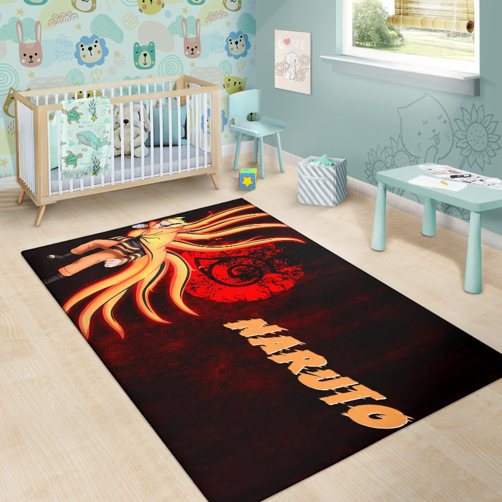 Naruto Anime Naruto Nine Tails Red And Black Area Rug Home Decor