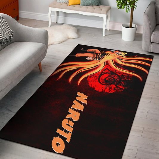 Naruto Anime Naruto Nine Tails Red And Black Area Rug Home Decor