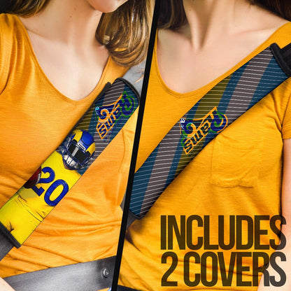 Los Angeles Rams American Football Team Jalen Ramsey 20 Wearing Helmet Standing Seat Belt Covers