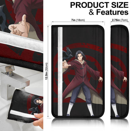 Naruto Anime Itachi Uchiha Reincarnation Rogue Konoha Symbol Seat Belt Covers