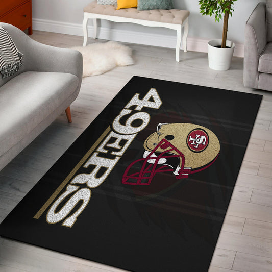 San Francisco American Football 49ers Football Minimal Ers Helmet Artwork Area Rug Home Decor