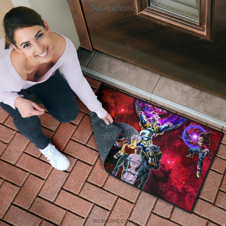 Dragon Ball Anime DB Super Saiyan Goku Vs Villains Red Galaxy Door Mat Home Decor
