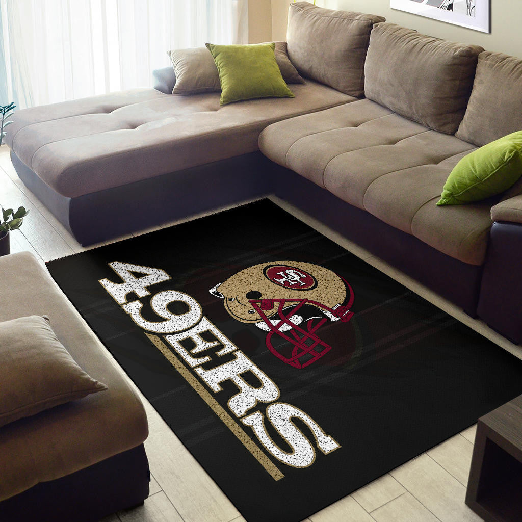 San Francisco American Football 49ers Football Minimal Ers Helmet Artwork Area Rug Home Decor