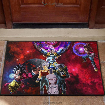 Dragon Ball Anime DB Super Saiyan Goku Vs Villains Red Galaxy Door Mat Home Decor