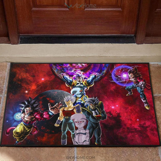 Dragon Ball Anime DB Super Saiyan Goku Vs Villains Red Galaxy Door Mat Home Decor