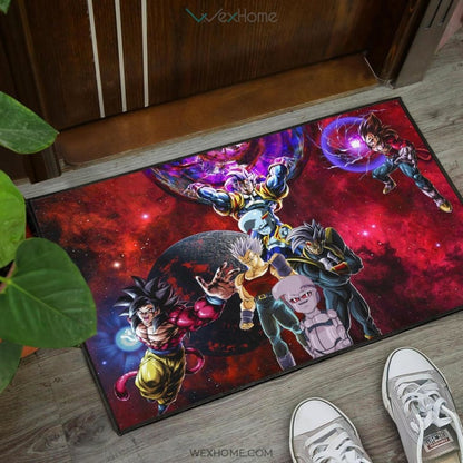 Dragon Ball Anime DB Super Saiyan Goku Vs Villains Red Galaxy Door Mat Home Decor