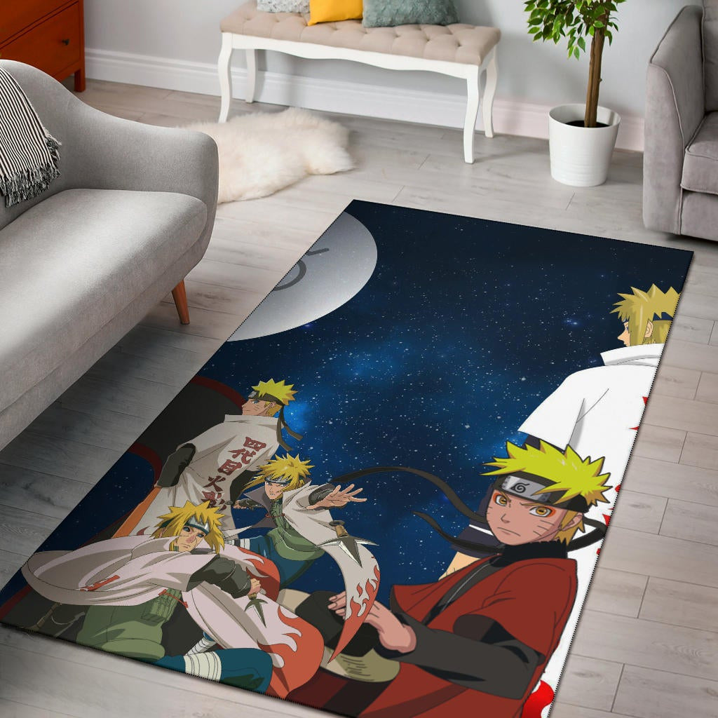 Naruto Anime Naruto Sage Mode And Minato Hokage Galaxy Area Rug Home Decor