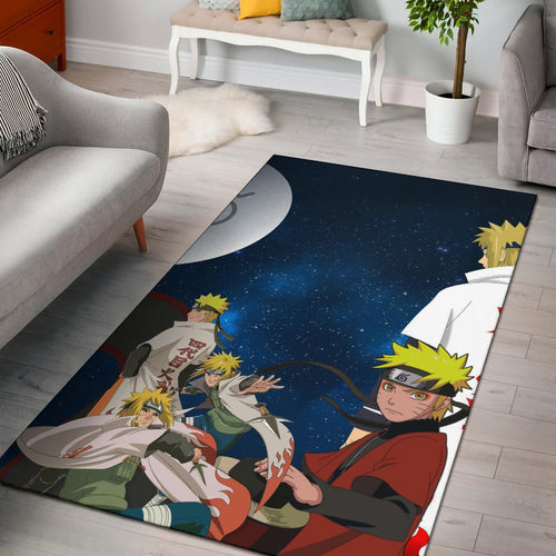 Naruto Anime Naruto Sage Mode And Minato Hokage Galaxy Area Rug Home Decor