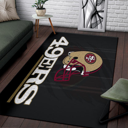San Francisco American Football 49ers Football Minimal Ers Helmet Artwork Area Rug Home Decor