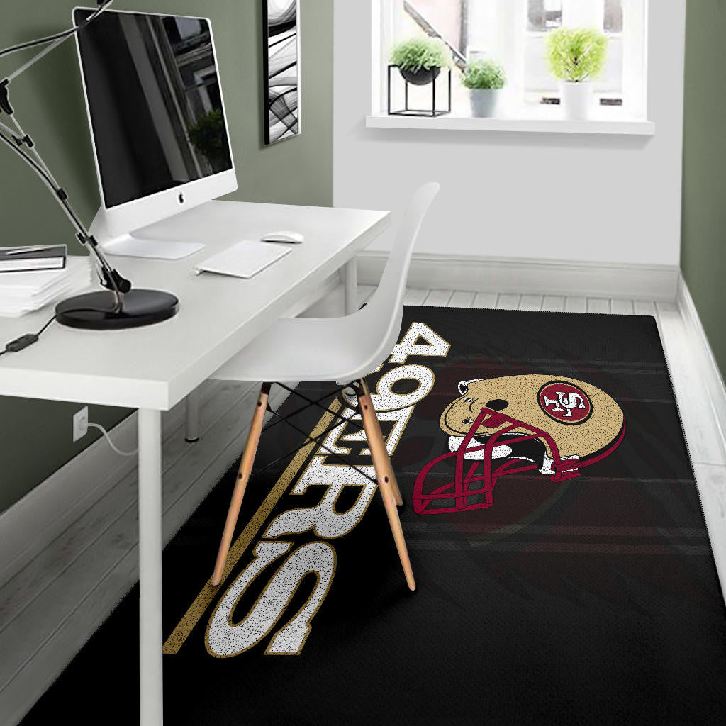 San Francisco American Football 49ers Football Minimal Ers Helmet Artwork Area Rug Home Decor