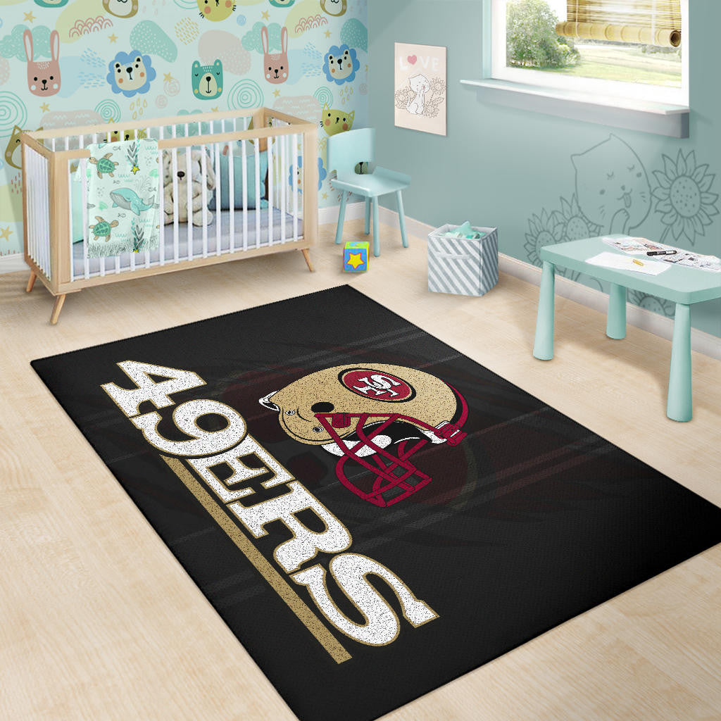 San Francisco American Football 49ers Football Minimal Ers Helmet Artwork Area Rug Home Decor