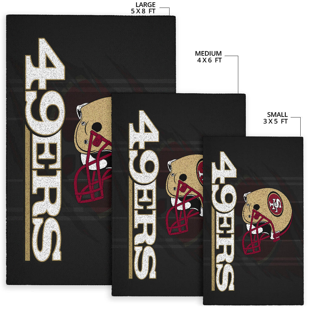 San Francisco American Football 49ers Football Minimal Ers Helmet Artwork Area Rug Home Decor