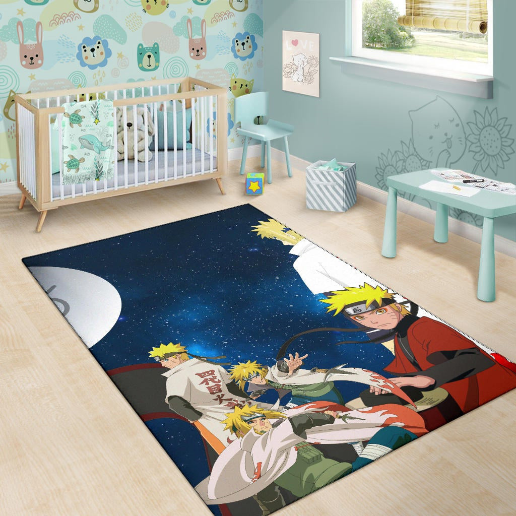 Naruto Anime Naruto Sage Mode And Minato Hokage Galaxy Area Rug Home Decor