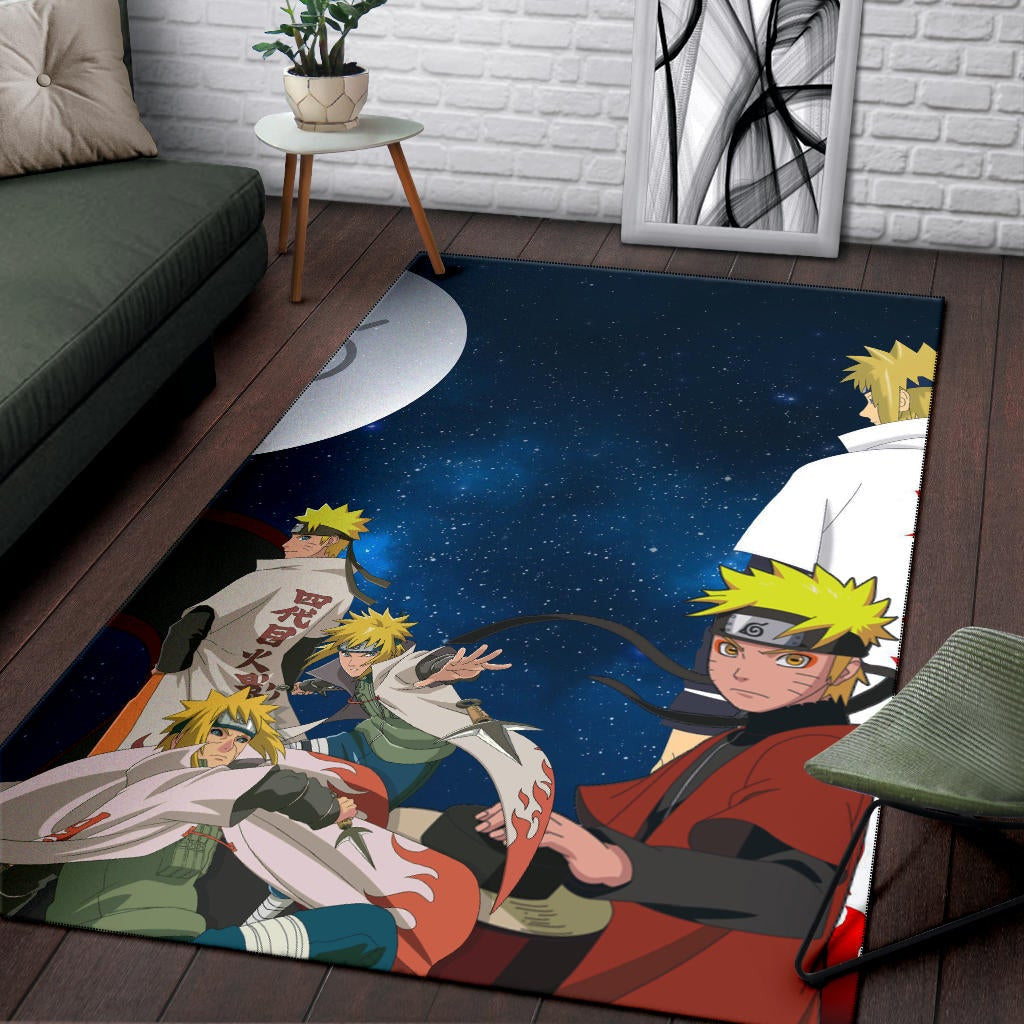 Naruto Anime Naruto Sage Mode And Minato Hokage Galaxy Area Rug Home Decor