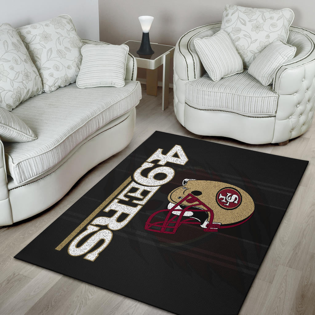 San Francisco American Football 49ers Football Minimal Ers Helmet Artwork Area Rug Home Decor