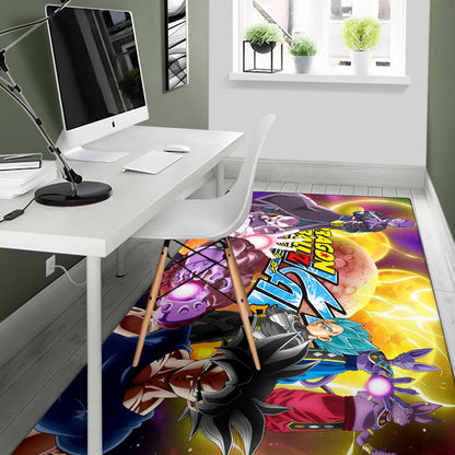 Dragon Ball Anime DB Text Main Characters Orange Balls Area Rug Home Decor