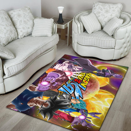 Dragon Ball Anime DB Text Main Characters Orange Balls Area Rug Home Decor