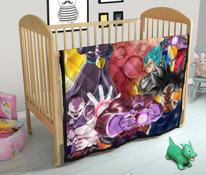 Dragon Ball Anime DB Text Main Characters Orange Balls Premium Quilt Blanke