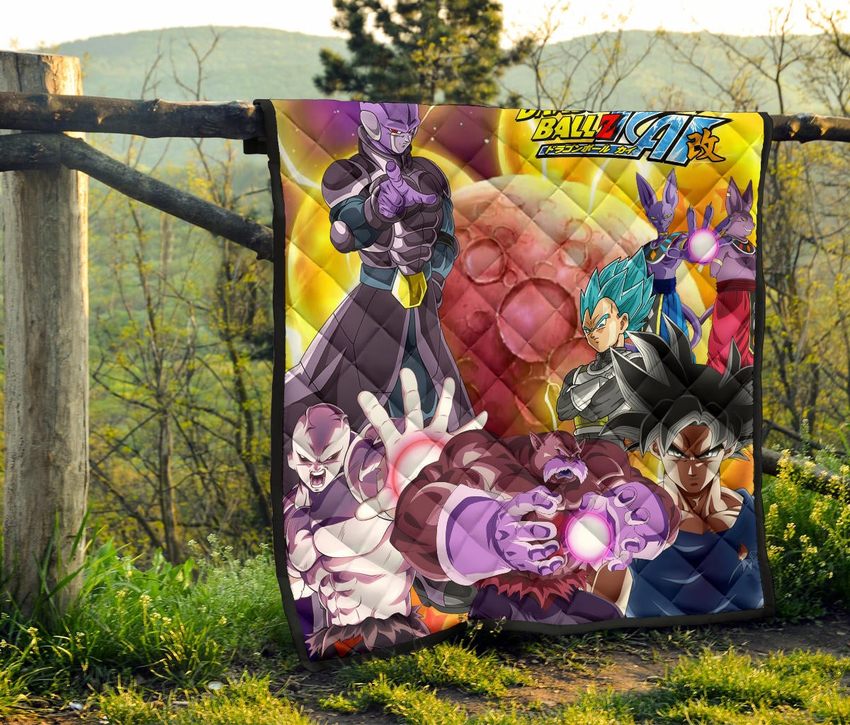 Dragon Ball Anime DB Text Main Characters Orange Balls Premium Quilt Blanke