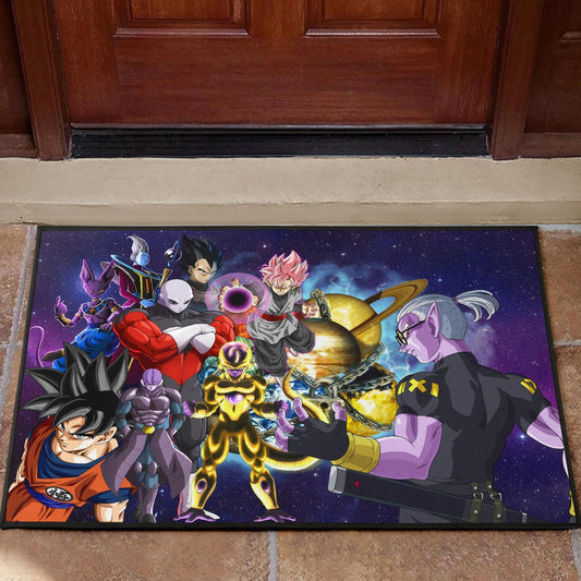Dragon Ball Anime DB Goku Vs Villains Purple Galaxy Door Mat Home Decor