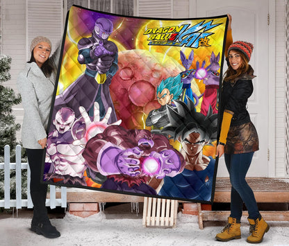Dragon Ball Anime DB Text Main Characters Orange Balls Premium Quilt Blanke