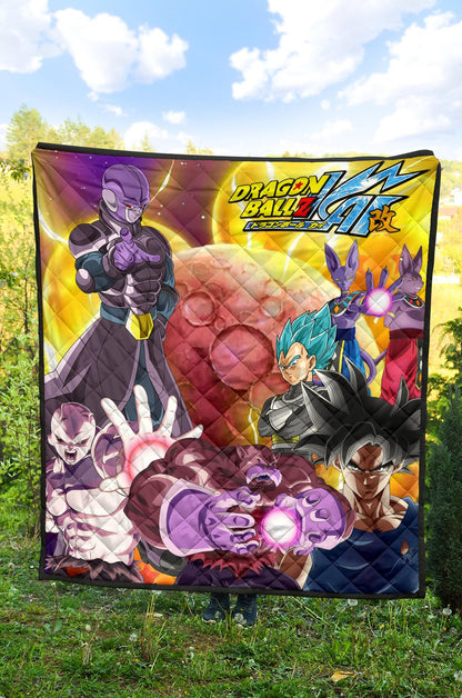 Dragon Ball Anime DB Text Main Characters Orange Balls Premium Quilt Blanke