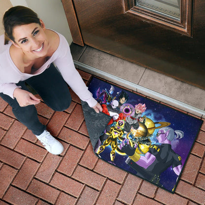 Dragon Ball Anime DB Goku Vs Villains Purple Galaxy Door Mat Home Decor