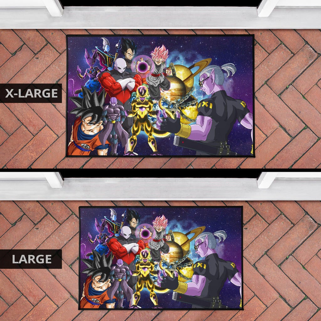 Dragon Ball Anime DB Goku Vs Villains Purple Galaxy Door Mat Home Decor