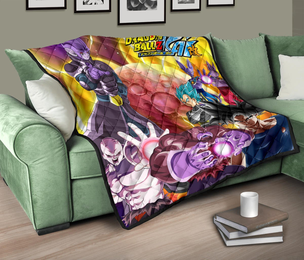 Dragon Ball Anime DB Text Main Characters Orange Balls Premium Quilt Blanke