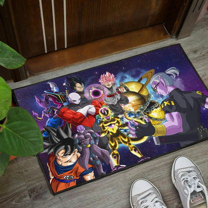 Dragon Ball Anime DB Goku Vs Villains Purple Galaxy Door Mat Home Decor
