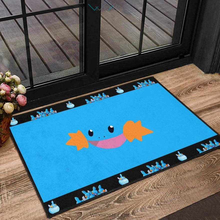 Pokemon Anime Mudkip Water Pokemon Face Blue Door Mat Home Decor