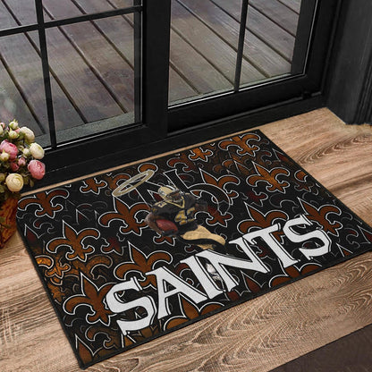 New Orleans Saints American Football Marcus Williams 43 Running Saints Doodle Door Mat Home Decor