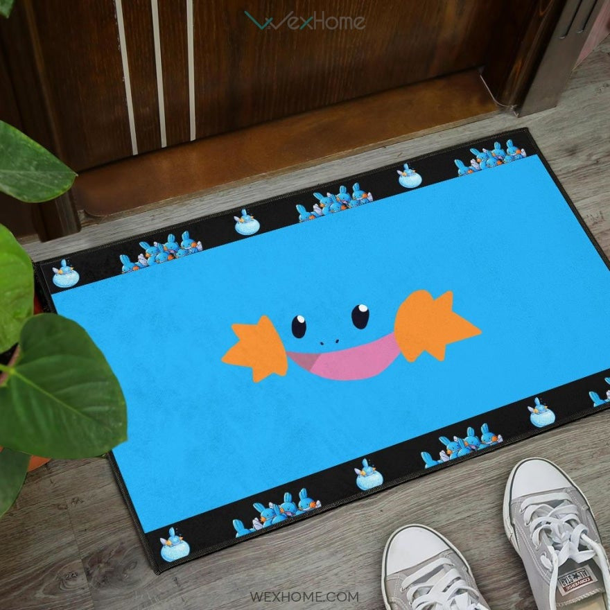 Pokemon Anime Mudkip Water Pokemon Face Blue Door Mat Home Decor