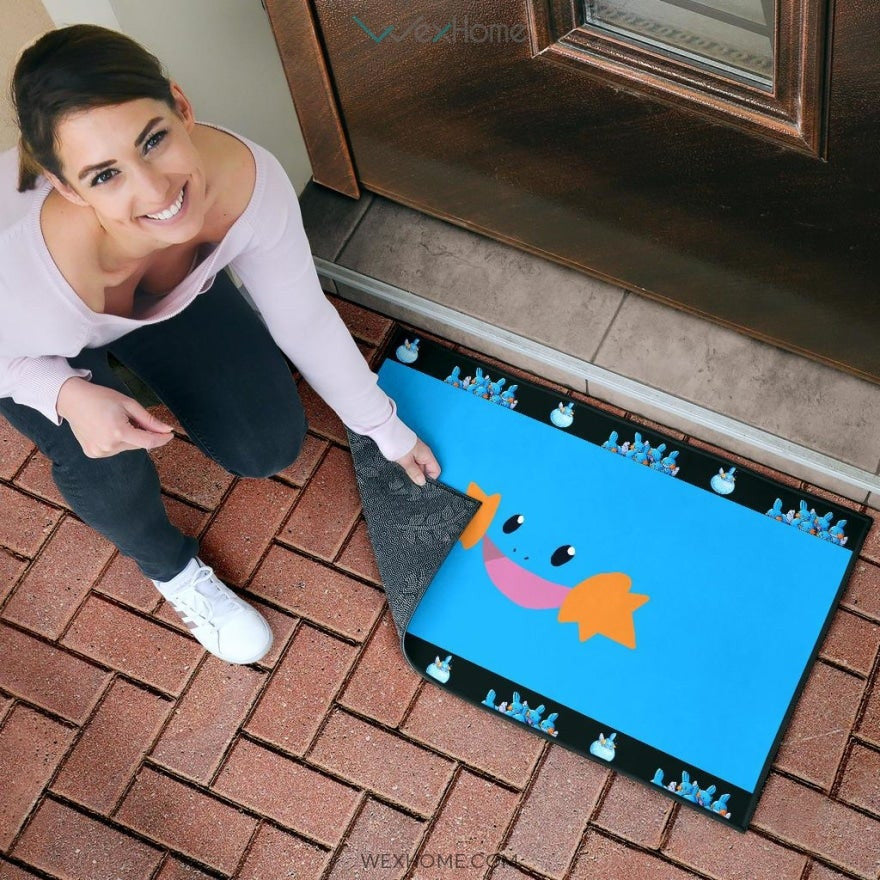Pokemon Anime Mudkip Water Pokemon Face Blue Door Mat Home Decor