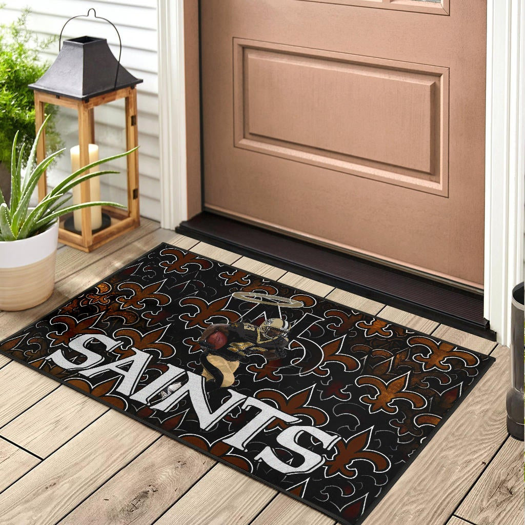 New Orleans Saints American Football Marcus Williams 43 Running Saints Doodle Door Mat Home Decor