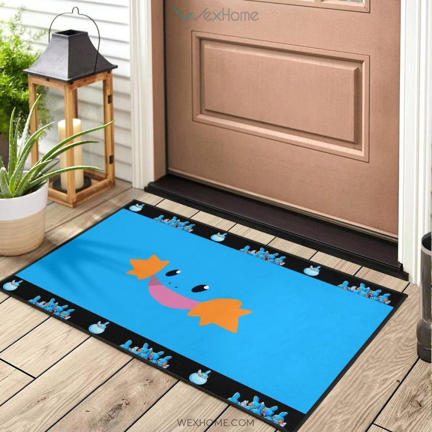 Pokemon Anime Mudkip Water Pokemon Face Blue Door Mat Home Decor