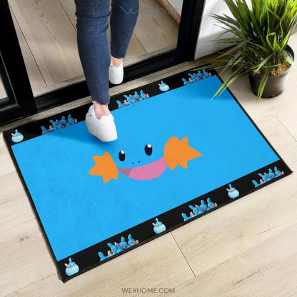 Pokemon Anime Mudkip Water Pokemon Face Blue Door Mat Home Decor
