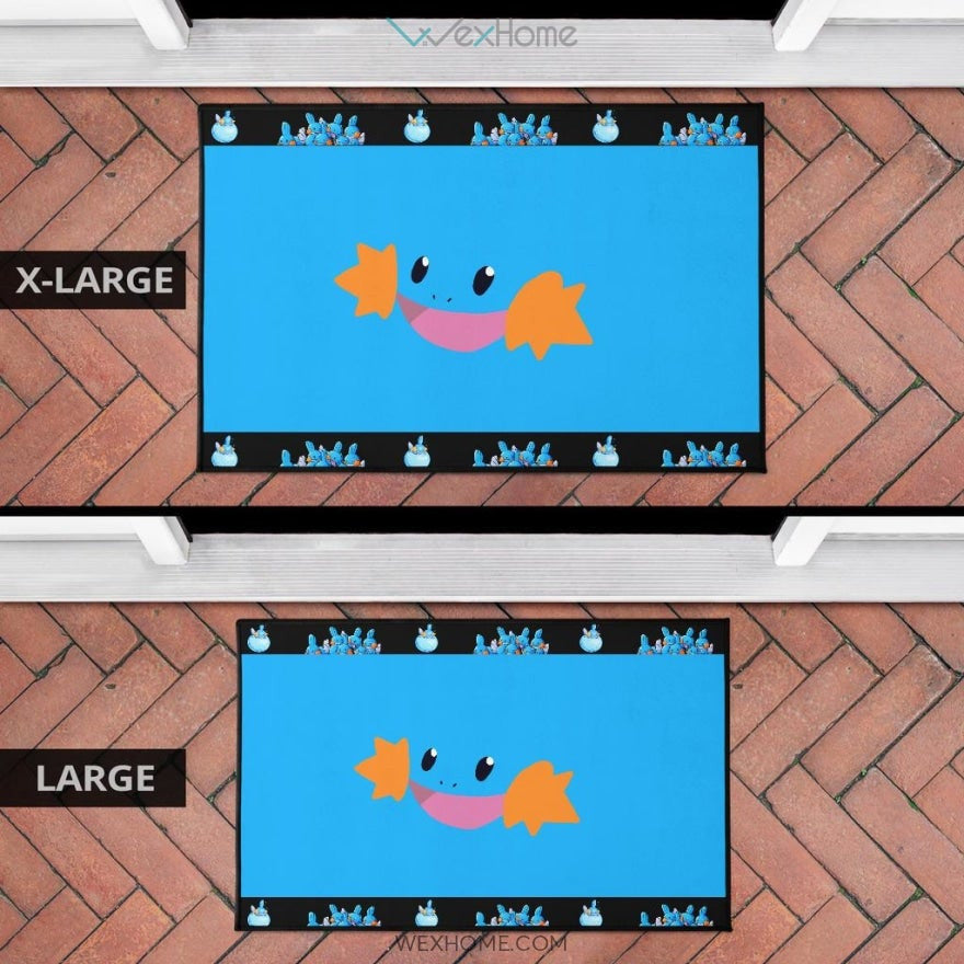 Pokemon Anime Mudkip Water Pokemon Face Blue Door Mat Home Decor