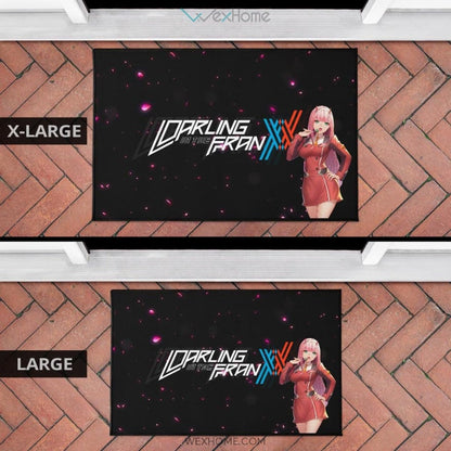 Darling In The Franxx Anime Sexy Zero Two Eating Candy Cherry Blossom Door Mat Home Decor