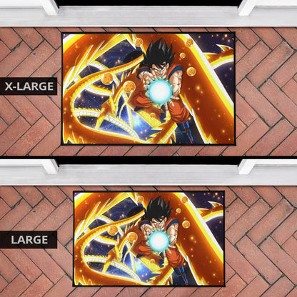 Dragon Ball Anime DB Goku Fighting With Golden Shenron Dragon Door Mat Home Decor