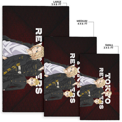 Tokyo Revengers Anime Mikey Brothers Uniform Red Steel Area Rug Home Decor