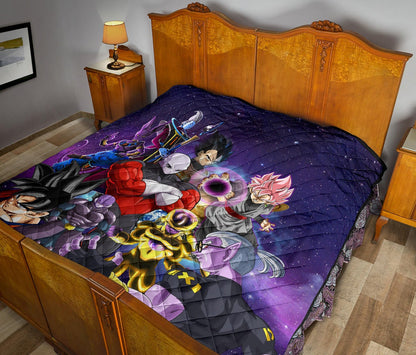 Dragon Ball Anime DB Goku Vs Villains Purple Galaxy Premium Quilt Blanke