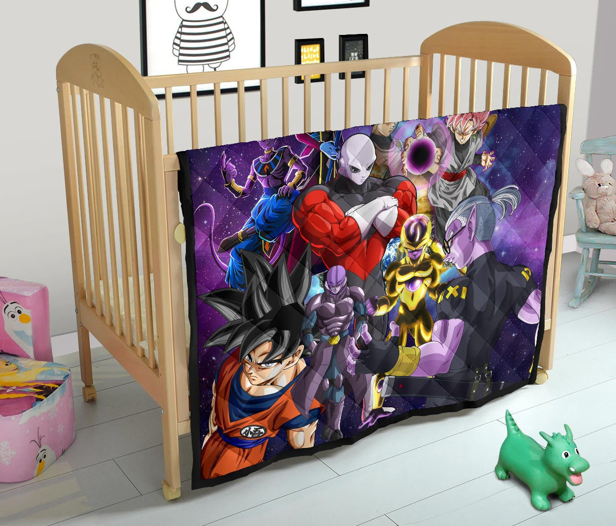 Dragon Ball Anime DB Goku Vs Villains Purple Galaxy Premium Quilt Blanke