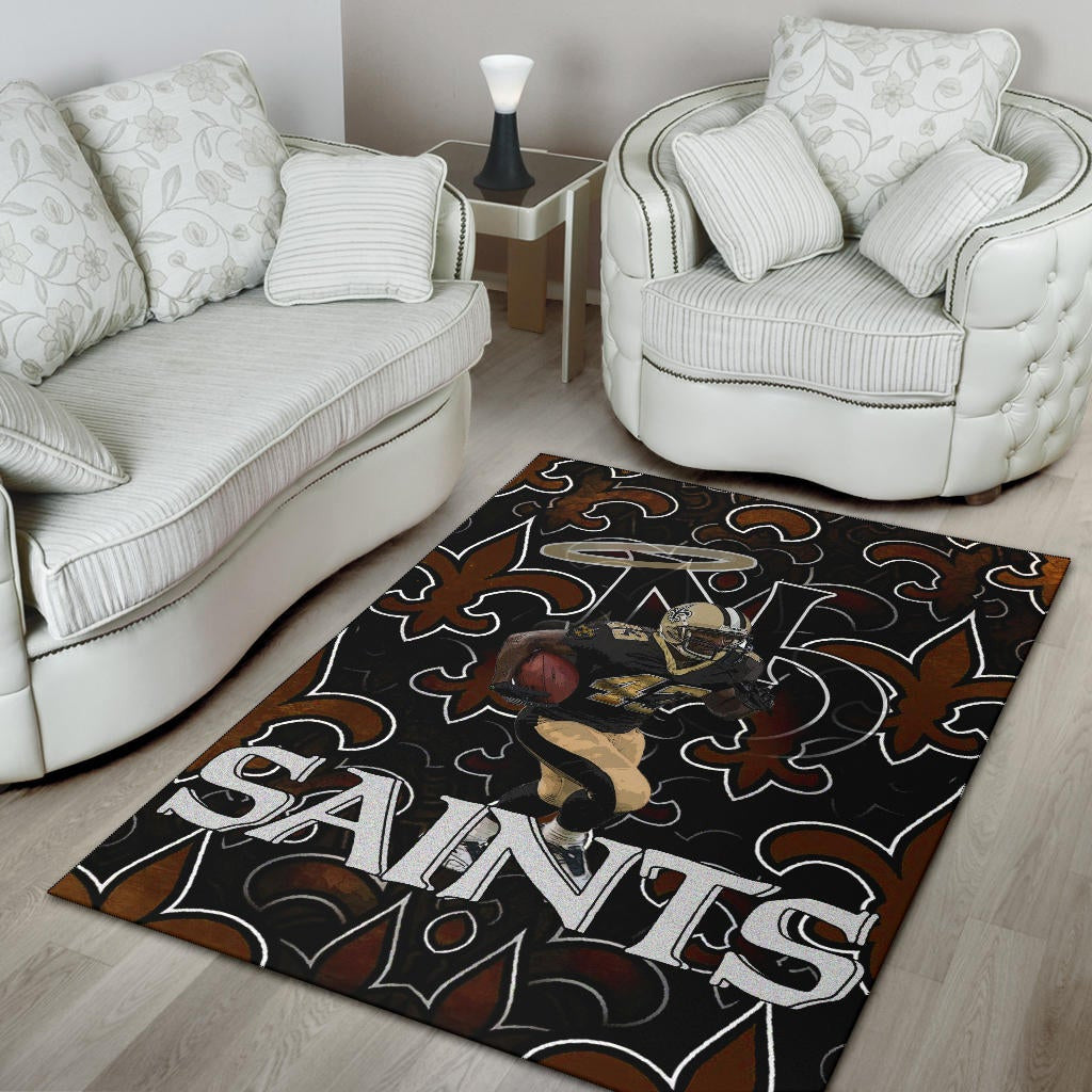 New Orleans Saints American Football Team Marcus Williams 43 Running Saints Doodle Area Rug Home Decor