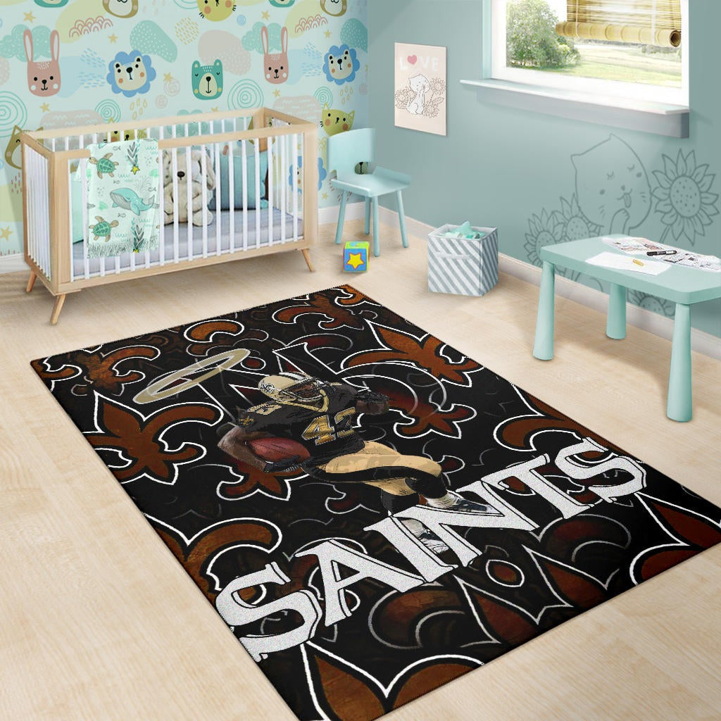 New Orleans Saints American Football Team Marcus Williams 43 Running Saints Doodle Area Rug Home Decor