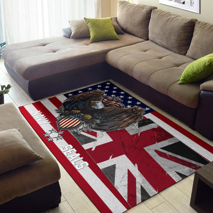 US Independence Day Eagle Taking US Shield Navy Seals Area Rug Home Decor