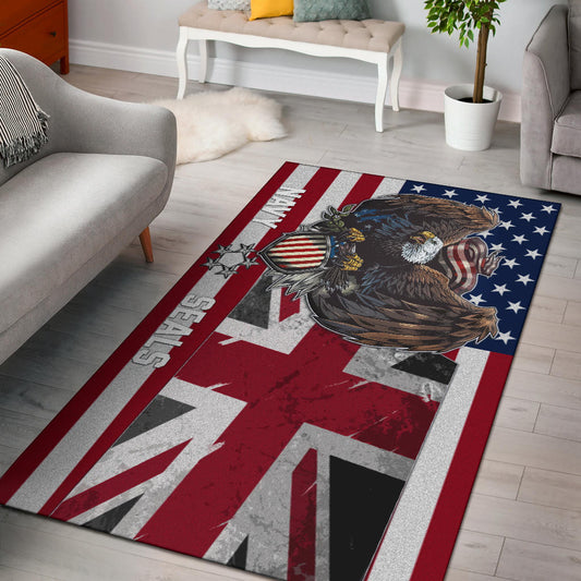 US Independence Day Eagle Taking US Shield Navy Seals Area Rug Home Decor