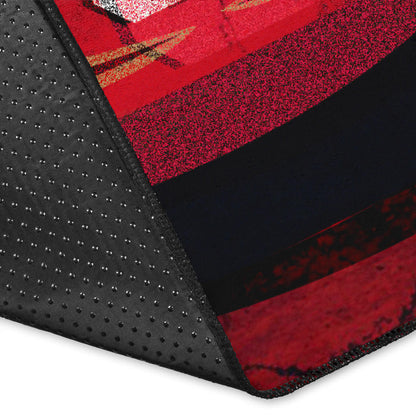 San Francisco American Football 49ers Football Player 80 Holding Ball Black And Red SF Ers Area Rug Home Decor