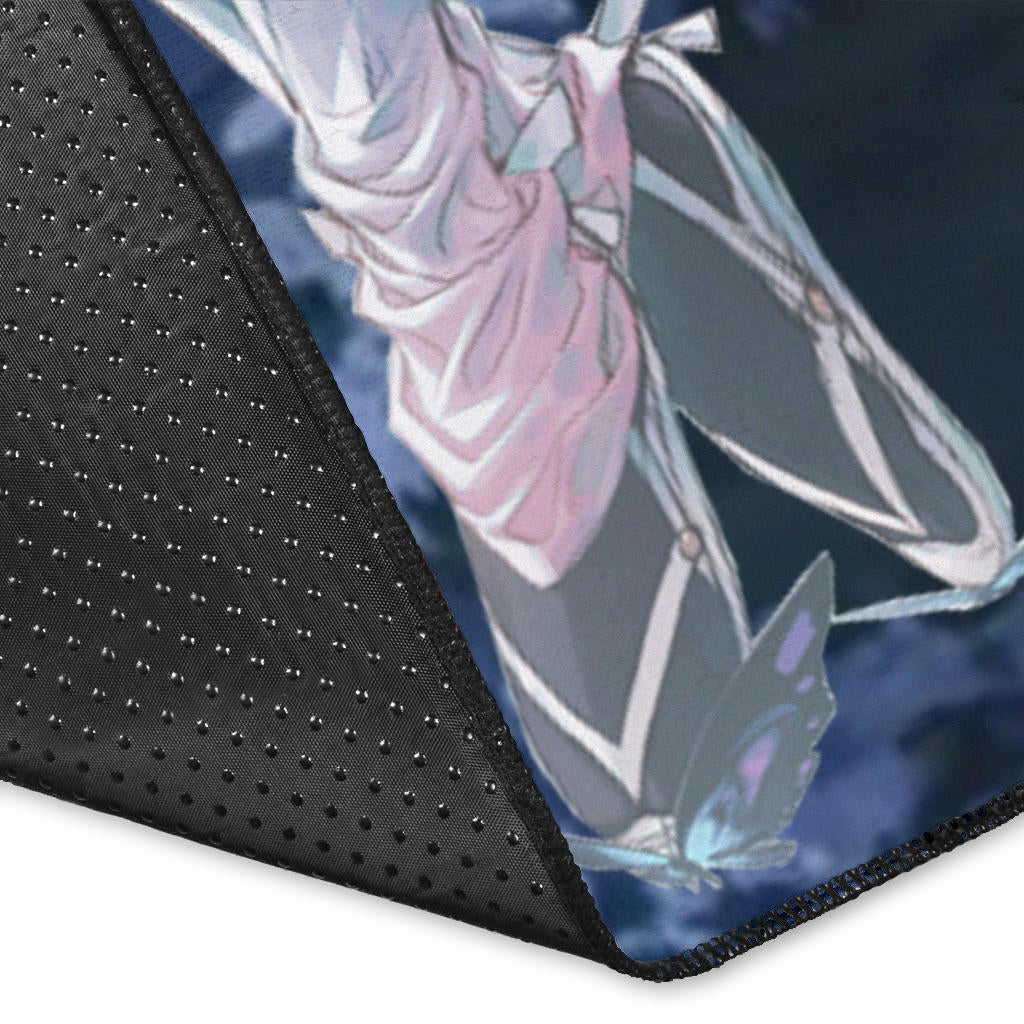 Demon Slayer Anime Lonely Shinobu With Butterflies Night Moon Area Rug Home Decor