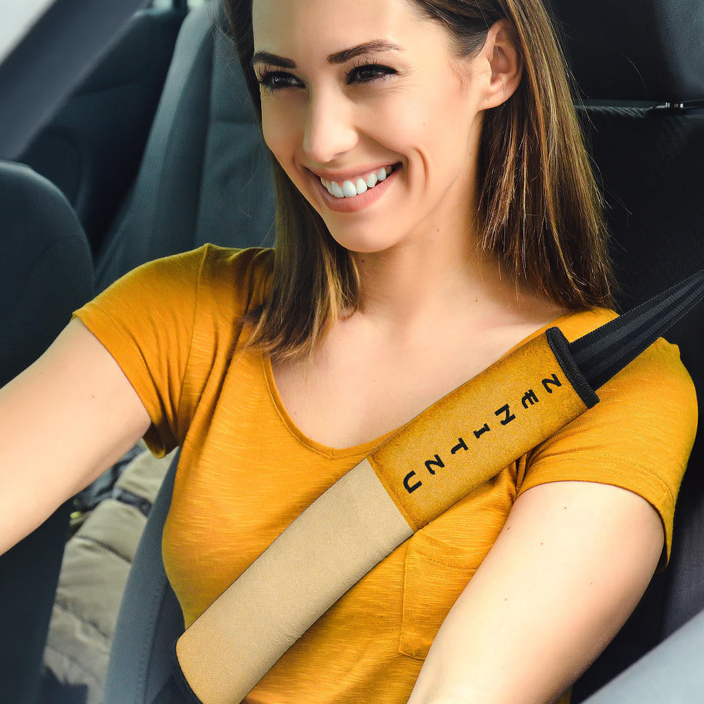 Demon Slayer Anime Zenitsu Wearing Modern Clothes Yellow Theme Seat Belt Covers